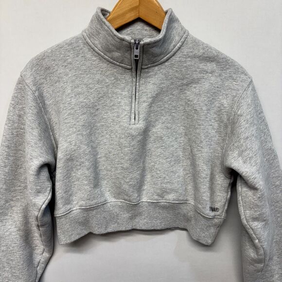 TNA Aritzia Women Sweat Cozy Fleece Sweatshirt Size Small Gray C062 -9 - Picture 11 of 16